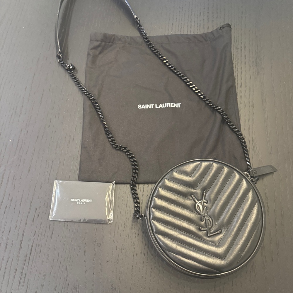 Saint Laurent Black Quilted Circle Bag
